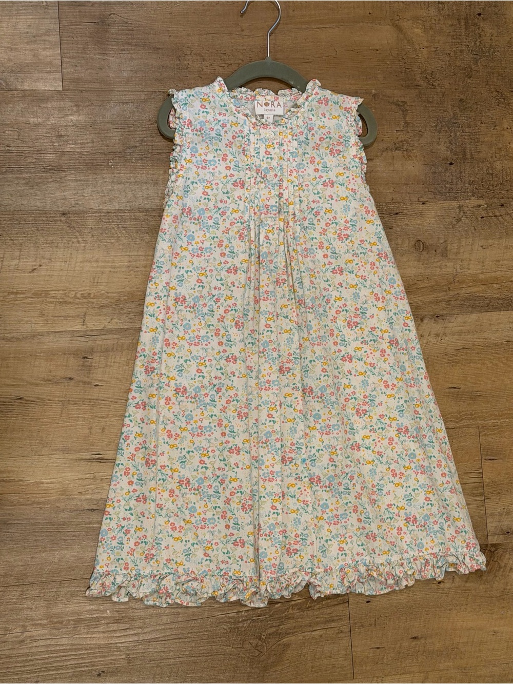 NORA layette Floral Sleeveless Girls Pajama Nightgown size 4